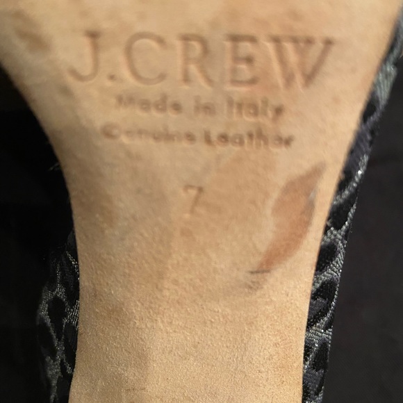 Gorg Jcrew black/silver cheetah print dorsay pump sz7 - Picture 2 of 5